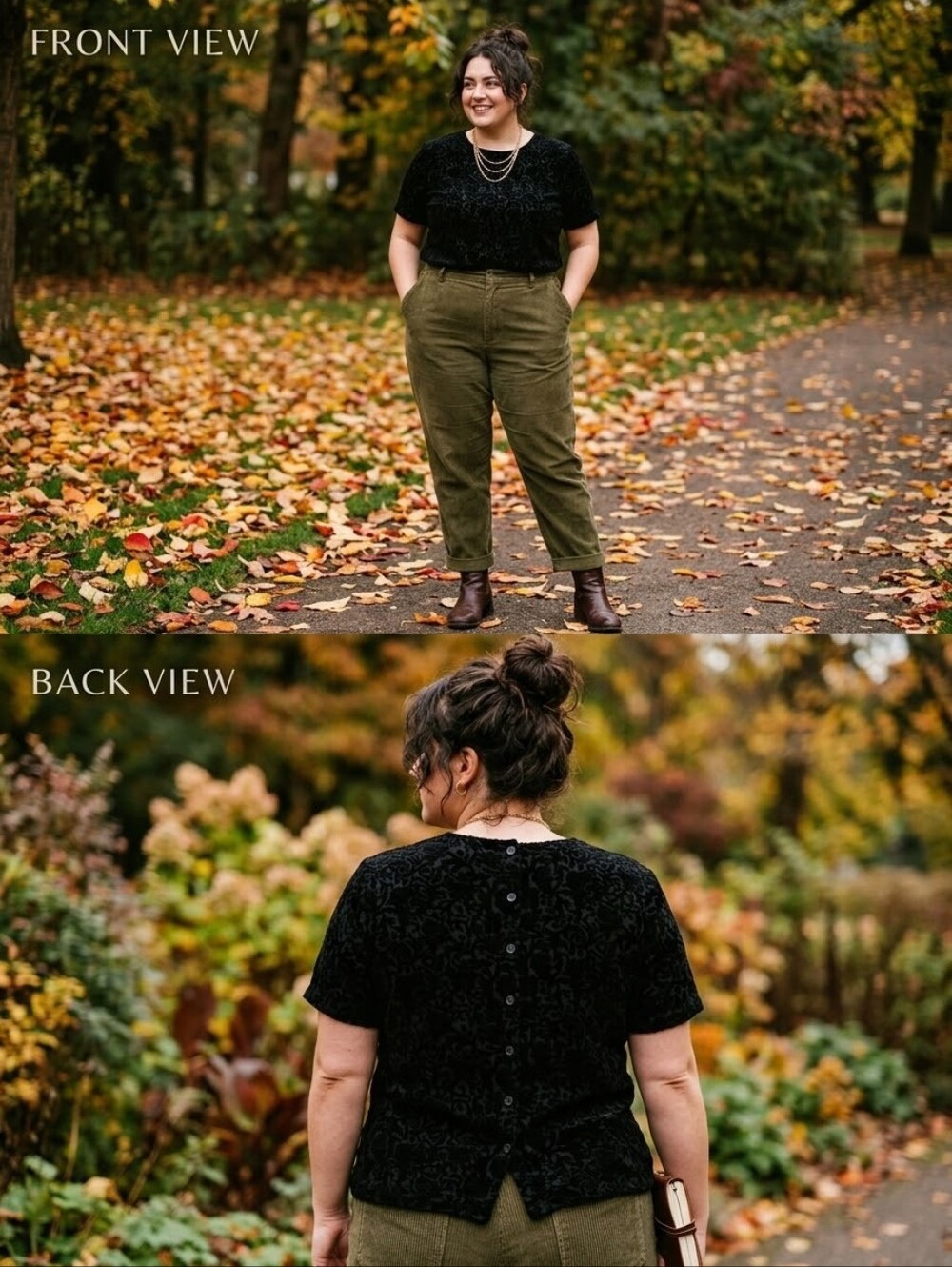 Valerie Stevens Vintage Black Floral Velvet Silk Blouse 16